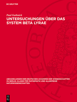 cover image of Untersuchungen über das System Beta Lyrae